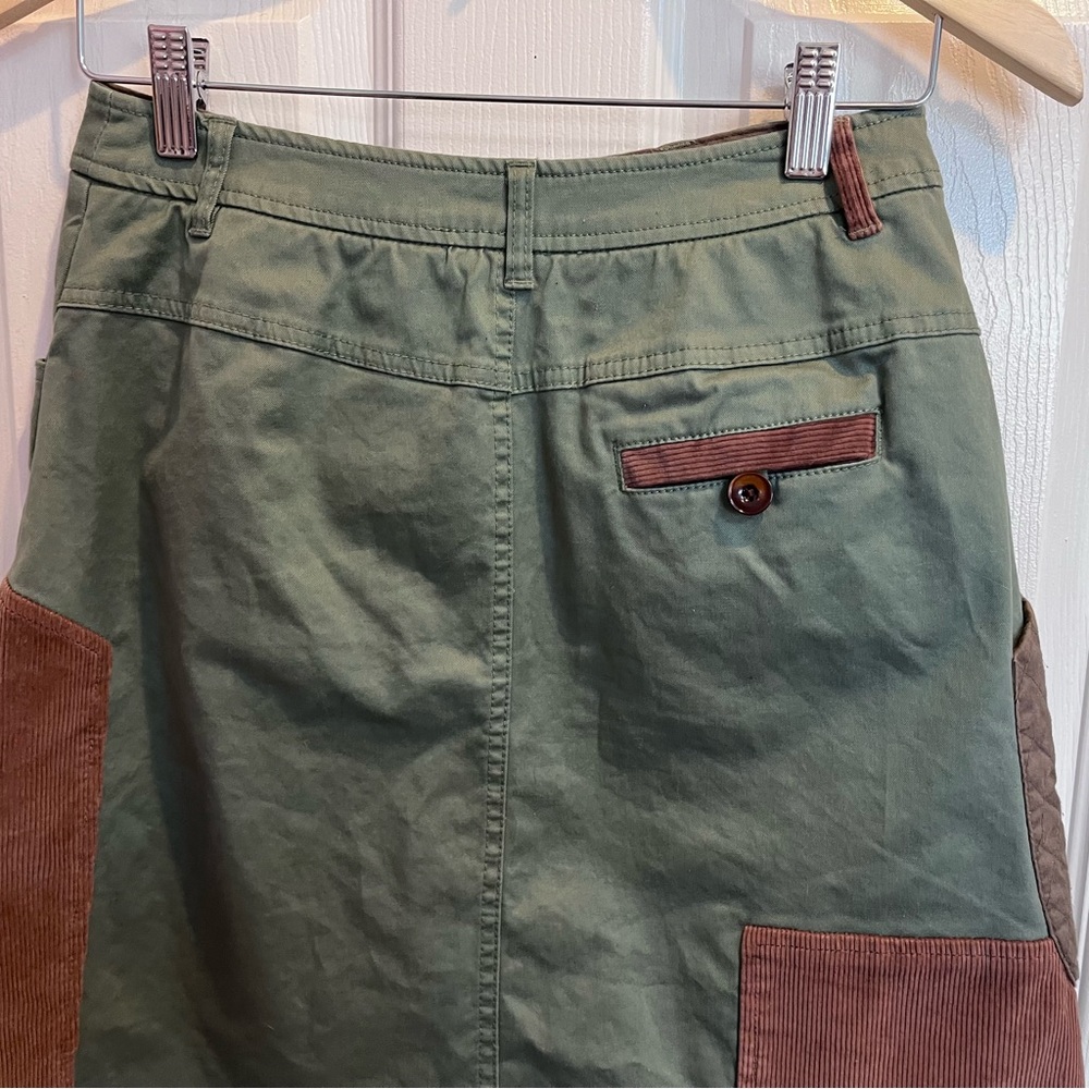 Anthropologie Meadow Rue size 2 Patchwork Skirt Olive Green/Brown - Picture 11 of 14